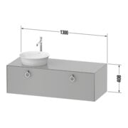 Duravit Meuble sous-lavabo White Tulip 130x55 cm, B m, E N no w m, k Ein/m Be-3