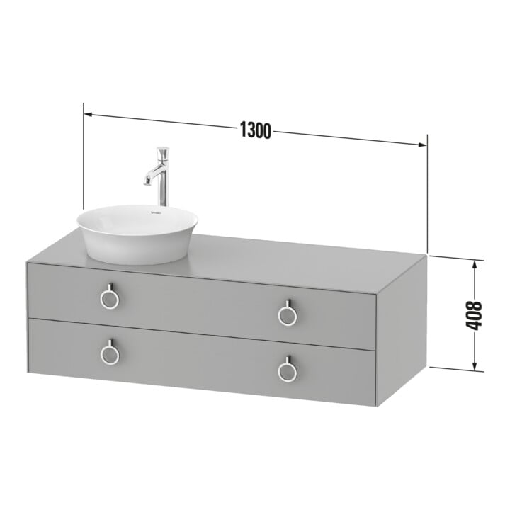 Duravit Meuble sous lavabo White Tulip 130x55 cm, B mi, US N StG g, k Ein/m Be