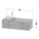 Duravit Meuble sous lavabo White Tulip 130x55 cm, B R, gris clair, avec éclairage