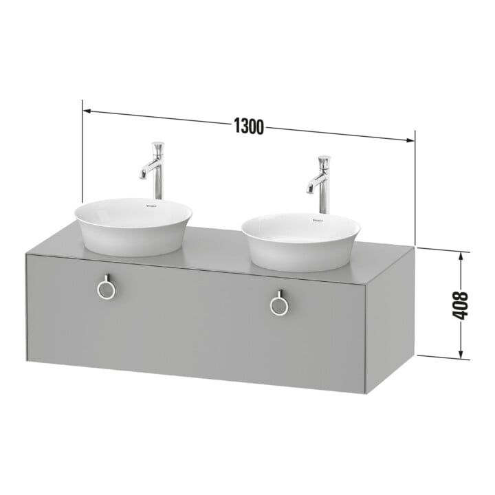 Duravit Meuble sous lavabo White Tulip 130x55 cm, blanc brillant, avec éclairage intégré