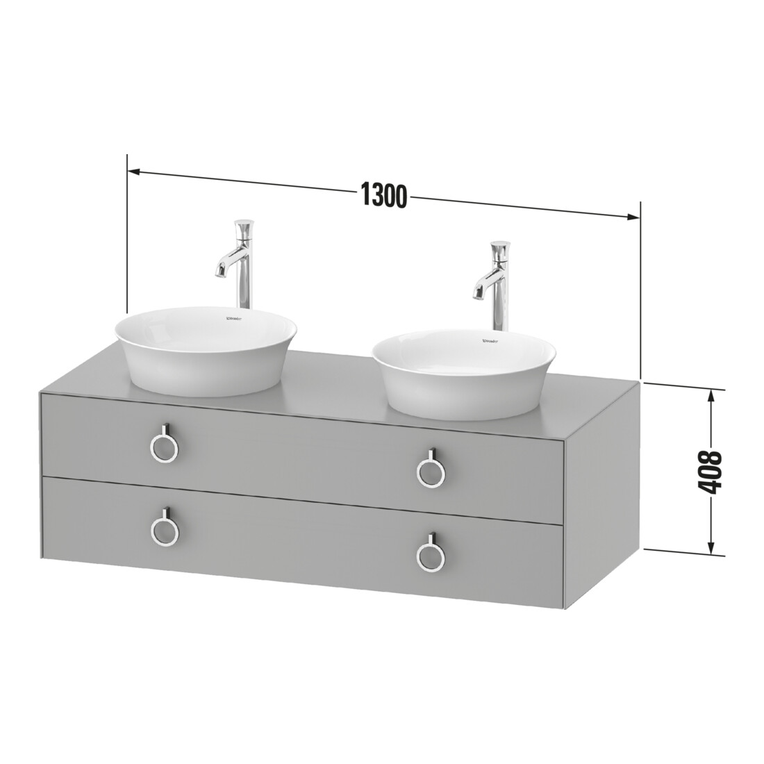 Duravit Meuble sous lavabo White Tulip 130x55 cm, E Nat gra g, k Ein/m Be