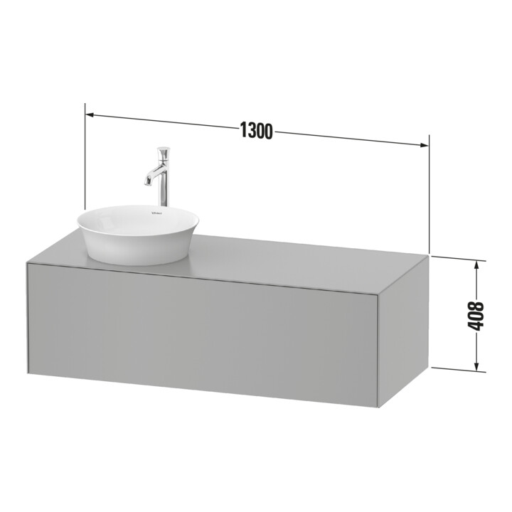 Duravit Meuble sous-lavabo White Tulip 130x55 cm, H L, P m, avec éclairage
