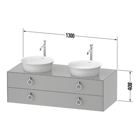 Duravit Meuble sous lavabo White Tulip 130x55 cm, US N w m, avec éclairage