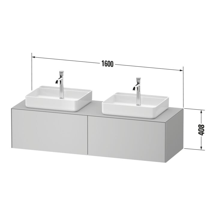 Duravit Meuble sous-lavabo White Tulip 160x55 cm, 2 tiroirs, éclairage intégré