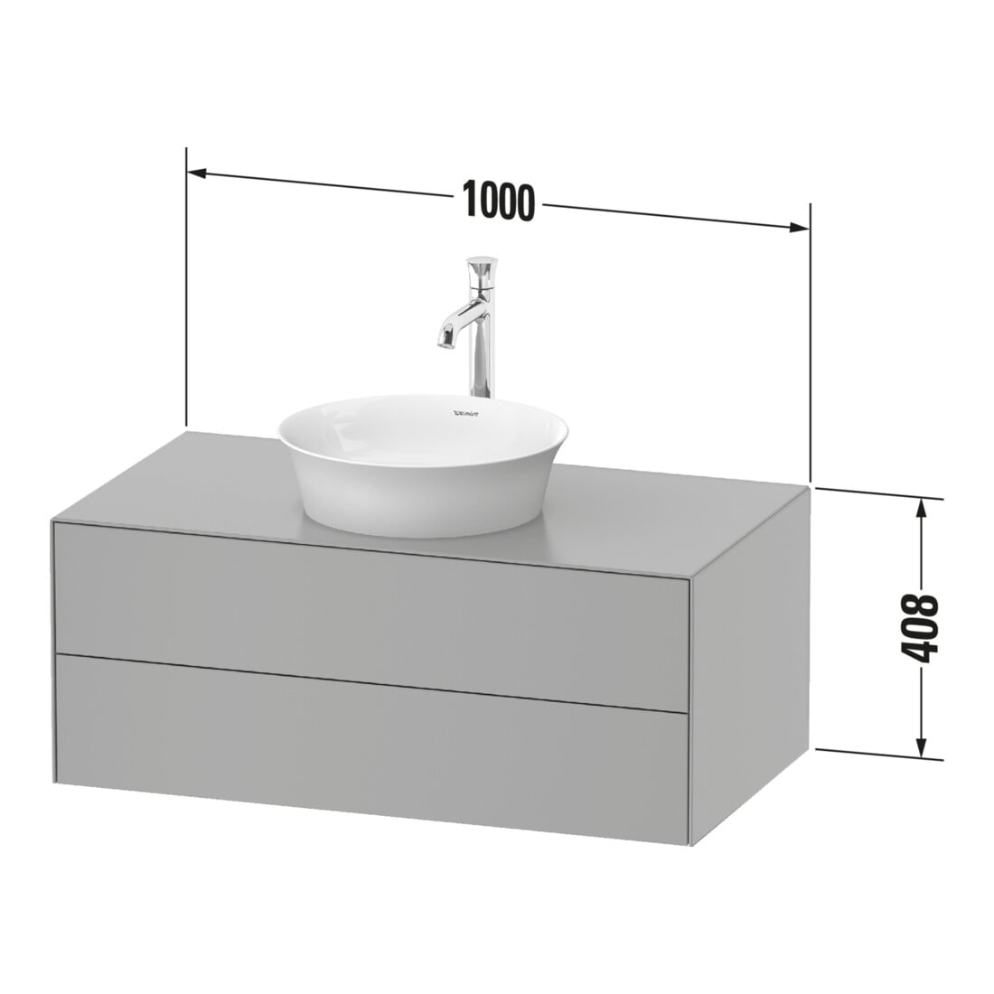 Duravit Meuble sous lavabo White Tulip 40,8x100x55 cm, 2 tiroirs, US N mas/steing hgl