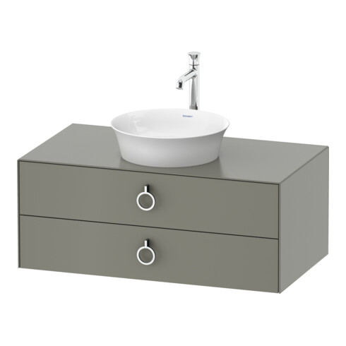 Duravit Meuble sous lavabo White Tulip 40,8x80x55 cm, 2 tiroirs, avec poignée, gris mat