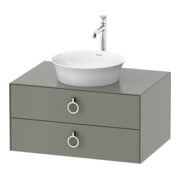 Duravit Meuble sous-lavabo White Tulip 40,8x80x55 cm, 2 tiroirs, avec poignée, gris mat satiné