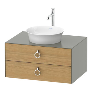 Duravit Meuble sous lavabo White Tulip 40,8x80x55 cm, 2 tiroirs, avec poignée, mat satiné