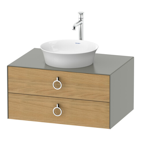 Duravit Meuble sous lavabo White Tulip 40,8x80x55 cm, 2 tiroirs, avec poignée, mat satiné