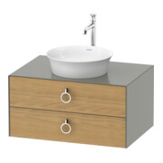 Duravit Meuble sous lavabo White Tulip 40,8x80x55 cm, 2 tiroirs, avec poignée, mat satiné