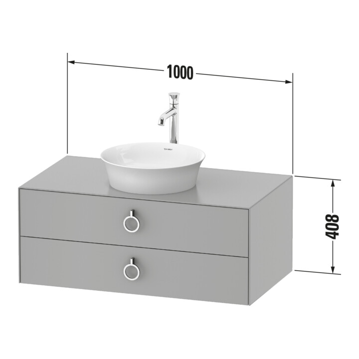 Duravit Meuble sous-lavabo White Tulip 40,8x80x55 cm, 2 tiroirs, avec poignée, sans éclairage