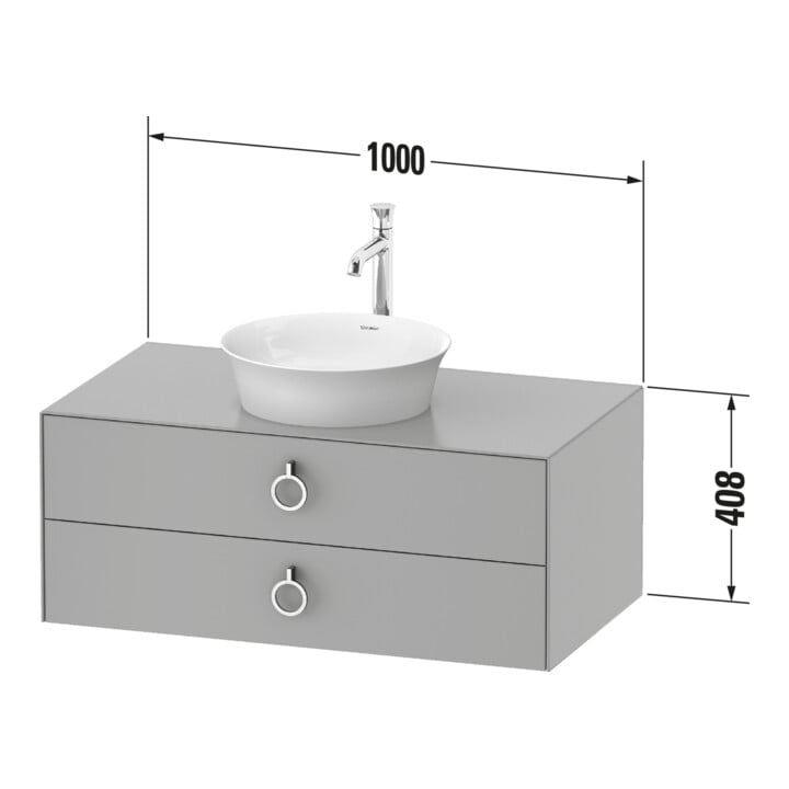 Duravit Meuble sous lavabo White Tulip 40,8x80x55 cm, 2 tiroirs, avec poignée, US N StG hgl