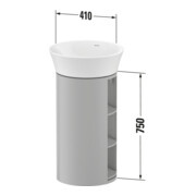 Duravit Meuble sous lavabo White Tulip 41x41x75 cm, 2 compartiments horizontaux, graphite mat s-matt-4