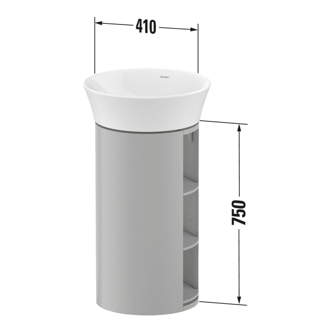 Duravit Meuble sous lavabo White Tulip 41x41x75 cm, 2 tiroirs, blanc brillant