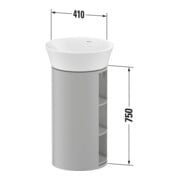 Duravit Meuble sous lavabo White Tulip 41x41x75 cm, 2 tiroirs bois, blanc brillant-3