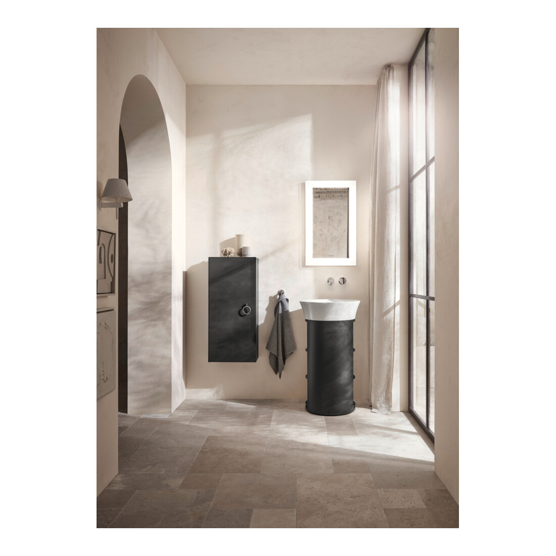 Duravit Meuble sous lavabo White Tulip 41x41x75 cm, 2 tiroirs bois, US N gris mat s-matt
