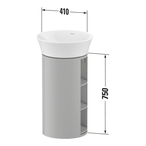 Duravit Meuble sous lavabo White Tulip 41x41x75 cm, 2 tiroirs bois, US N gris mat s-matt