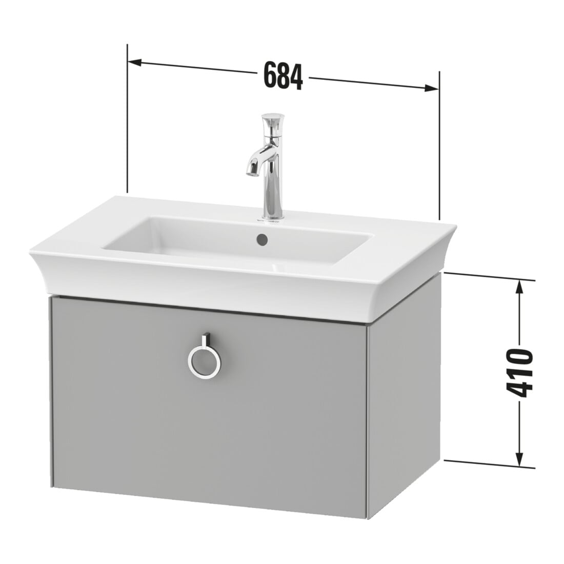 Duravit Meuble sous-lavabo White Tulip 41x68,4x45,8 cm, 1 tiroir, mat satiné