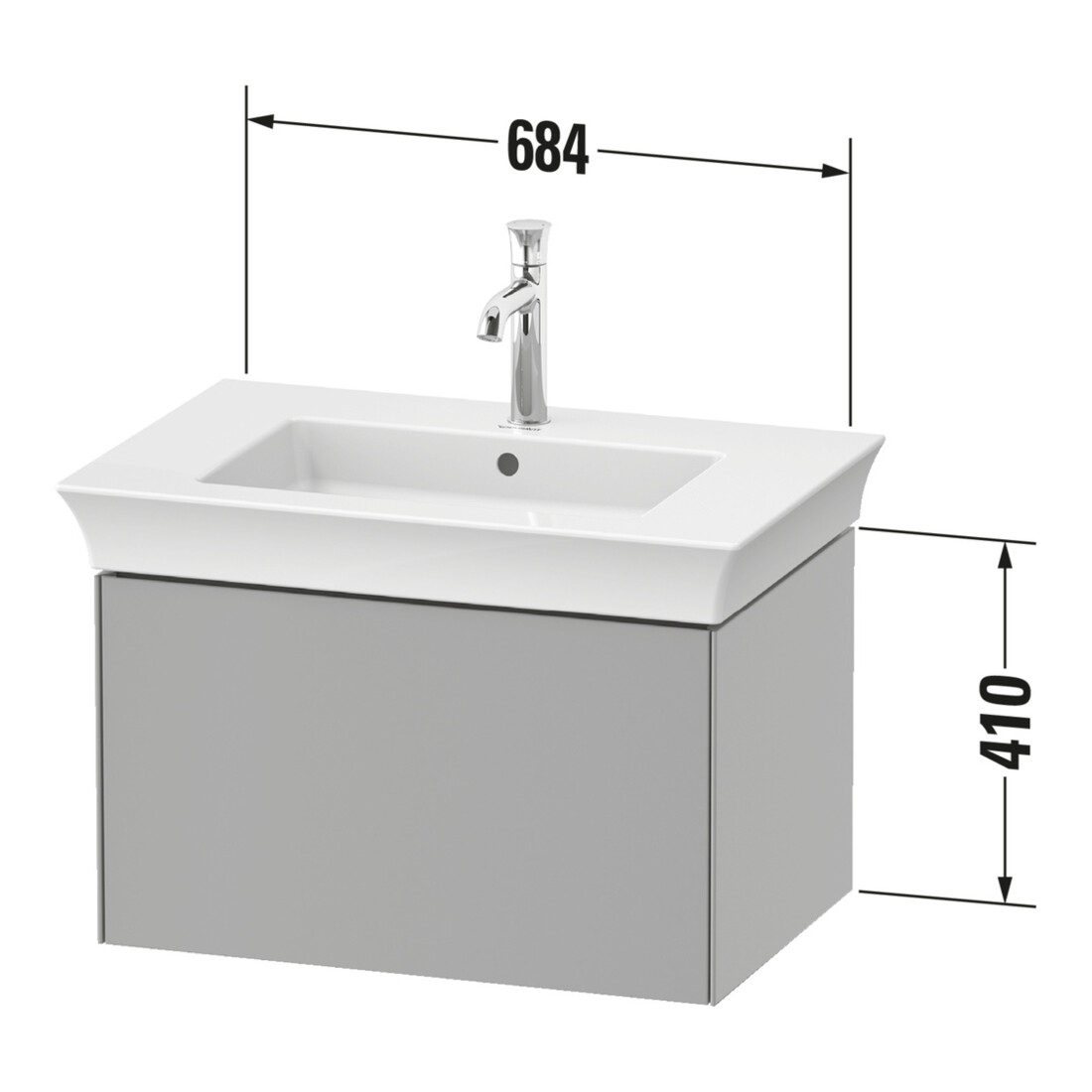 Duravit Meuble sous lavabo White Tulip 41x68,4x45,8 cm, 1 tiroir, US N w s-mat