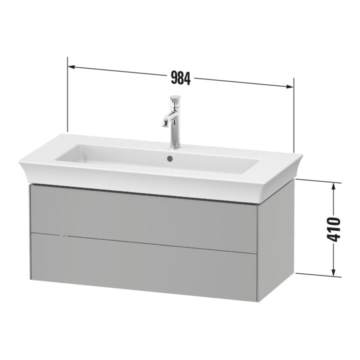 Duravit Meuble sous-lavabo White Tulip 41x98,4x45,8 cm, 2 tiroirs, blanc mat