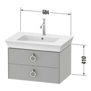 Duravit Meuble sous lavabo White Tulip 68,4x45,8 cm, 2 tiroirs, blanc-4