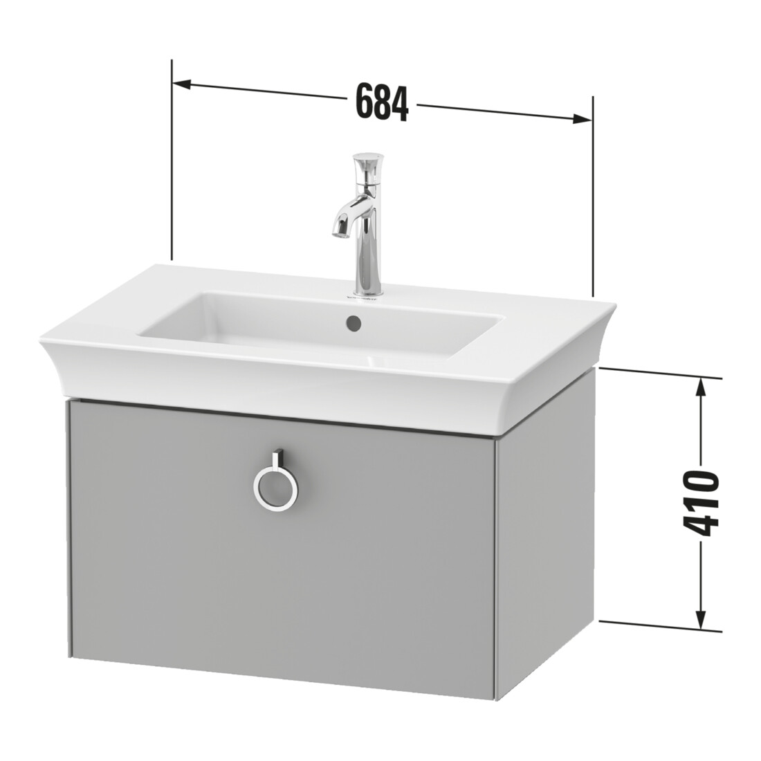 Duravit Meuble sous-lavabo White Tulip 68,4x45,8 cm, E N m/gra m, 1 AZ m G, blanc