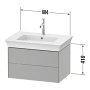 Duravit Meuble sous-lavabo White Tulip 68,4x45,8 cm, US N gra m, 2 tiroirs, suspendu-4