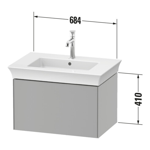 Duravit Meuble sous-lavabo White Tulip 68,4x45,8cm, E N m/gris, 1 tiroir, suspendu