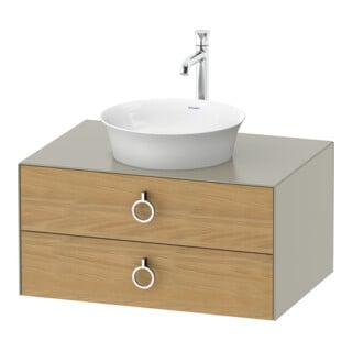 Duravit Meuble sous lavabo White Tulip 80x55 cm, 2 tiroirs, 1 plateau