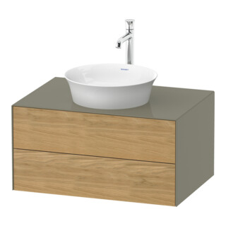 Duravit Meuble sous lavabo White Tulip 80x55 cm, 2 tiroirs, 1 porte, suspendu