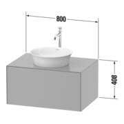 Duravit Meuble sous lavabo White Tulip 80x55 cm, blanc, 1 tiroir, 1 console, suspendu-3