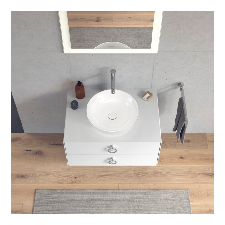 Duravit Meuble sous-lavabo White Tulip 80x55 cm, blanc, 2 tiroirs, 1 tablette