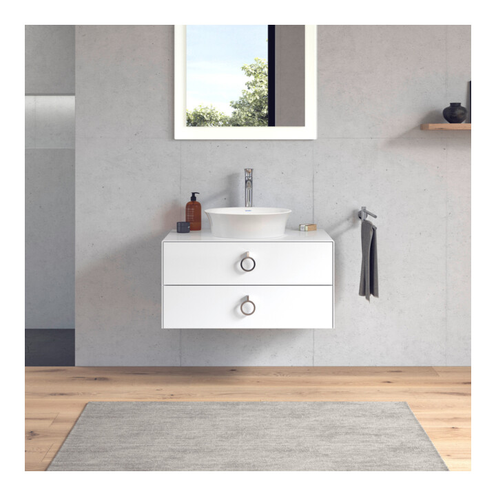 Duravit Meuble sous-lavabo White Tulip 80x55 cm, blanc, 2 tiroirs, 1 tablette
