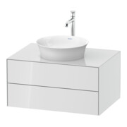 Duravit Meuble sous lavabo White Tulip 80x55 cm, blanc brillant, 2 tiroirs, 1 tablette, suspendu mural