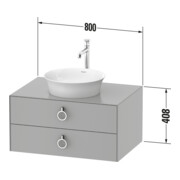 Duravit Meuble sous-lavabo White Tulip 80x55 cm, E N m/gris m, 2 tiroirs G, 1 plan-5
