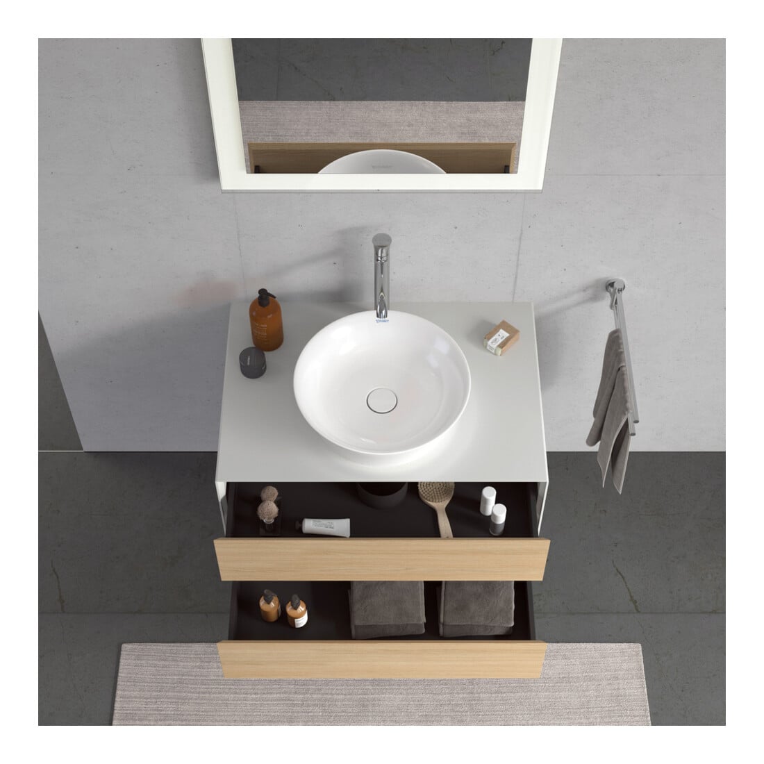 Duravit Meuble sous-lavabo White Tulip 80x55 cm, E N m/w m, 2 tiroirs, 1 porte, suspendu