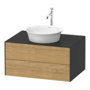 Duravit Meuble sous lavabo White Tulip 80x55 cm, gris, 2 tiroirs, 1 porte, suspendu
