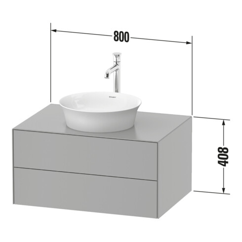 Duravit Meuble sous lavabo White Tulip 80x55 cm, gris, 2 tiroirs, 1 porte, suspendu
