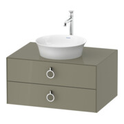 Duravit Meuble sous lavabo White Tulip 80x55 cm, st-g g, 2 tiroirs, 1 tablette-1