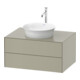 Duravit Meuble sous lavabo White Tulip 80x55 cm, T m, 2 tiroirs, 1 tablette, suspendu-1