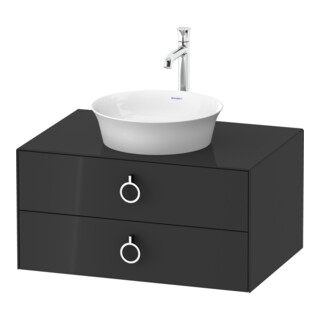 Duravit Meuble sous-lavabo White Tulip 80x55cm, gris, 2 tiroirs, 1 tablette console