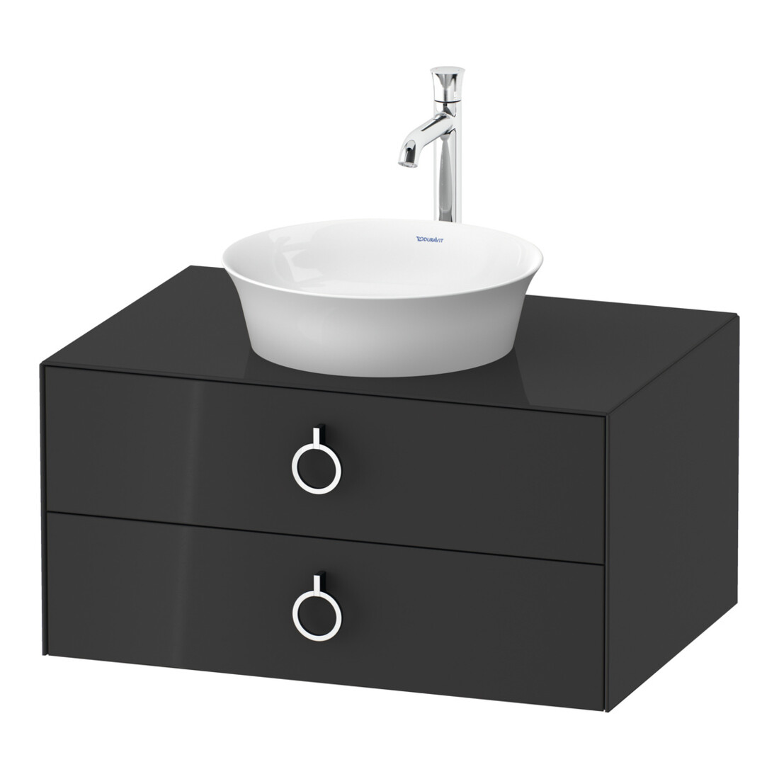 Duravit Meuble sous-lavabo White Tulip 80x55cm, gris, 2 tiroirs, 1 tablette console