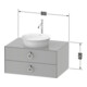 Duravit Meuble sous-lavabo White Tulip 80x55cm, gris, 2 tiroirs, 1 tablette console