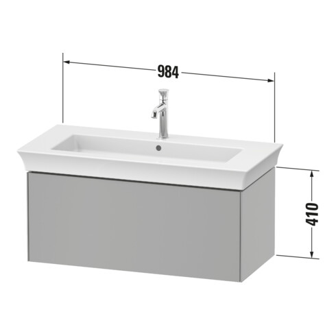 Duravit Meuble sous lavabo White Tulip 98,4x45,8 cm, graph hgl, 1 tiroir, suspendu