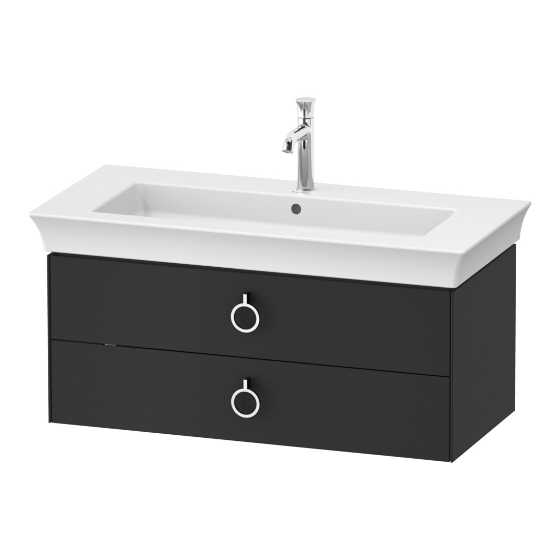 Duravit Meuble sous-lavabo White Tulip 98,4x45,8 cm, gris mat, 2 tiroirs, suspendu