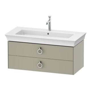 Duravit Meuble sous lavabo White Tulip 98,4x45,8 cm, T m, 2 tiroirs m. poignées, suspendu