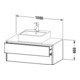 Duravit Meuble sous lavabo XSquare 100x54,8 cm, 2 tiroirs, suspendu