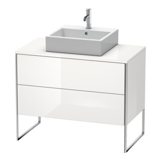 Duravit Meuble sous lavabo XSquare 100x54,8 cm, blanc brillant, 2 tiroirs, debout