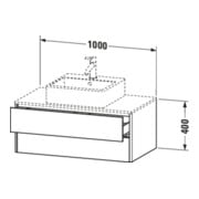 Duravit Meuble sous-lavabo XSquare 100x54,8 cm, blanc brillant, 2 tiroirs, suspendu-4