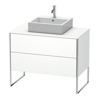 Duravit Meuble sous lavabo XSquare 100x54,8 cm, blanc mat, 2 tiroirs, debout
